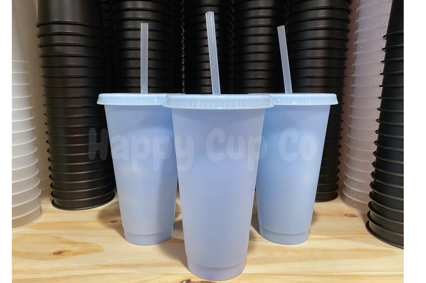 Frosted Ice Blue Cold Cups