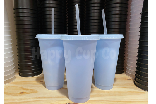 Frosted Ice Blue Cold Cups