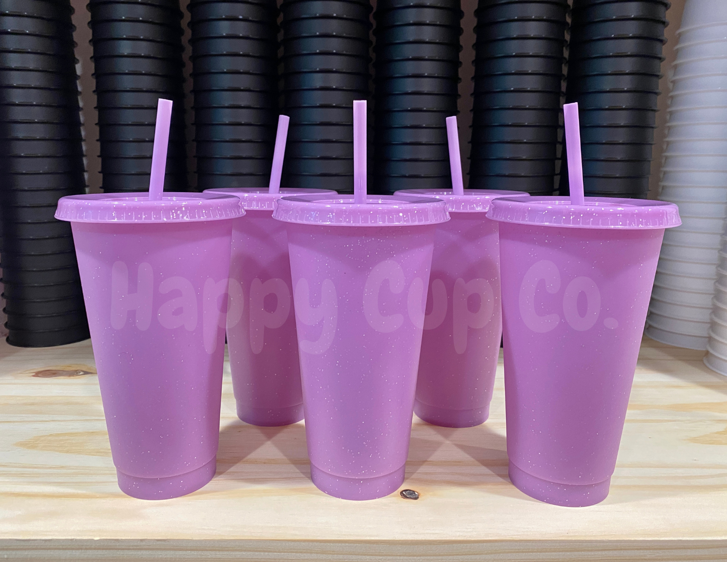 Glitter Lavender Cold Cups