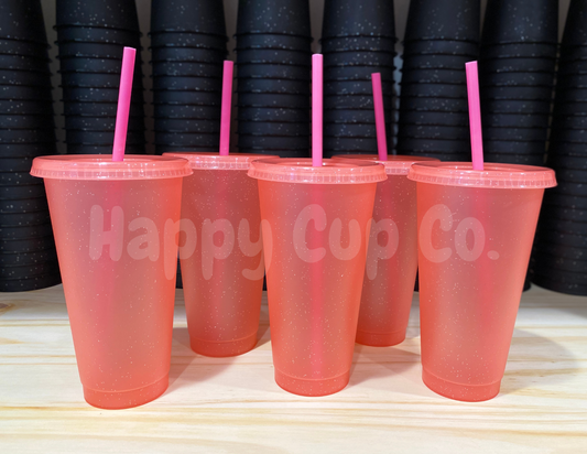 Glitter Pink Cold Cups