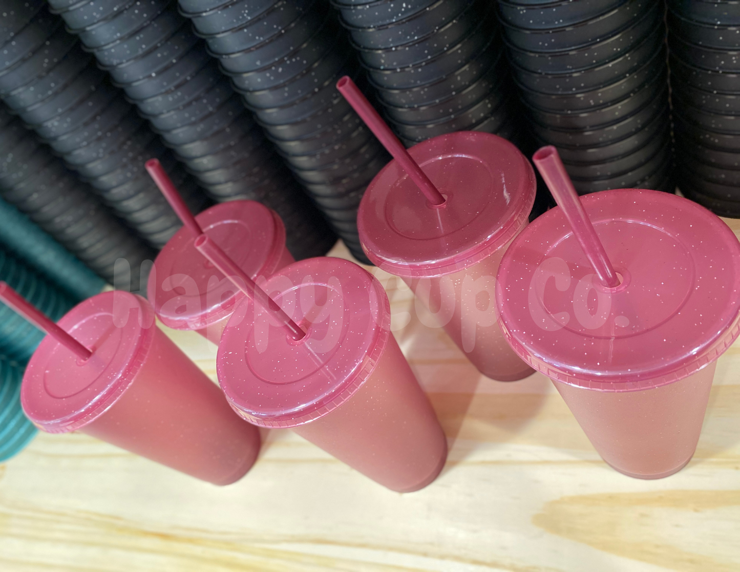 Glitter Plum Cold Cups