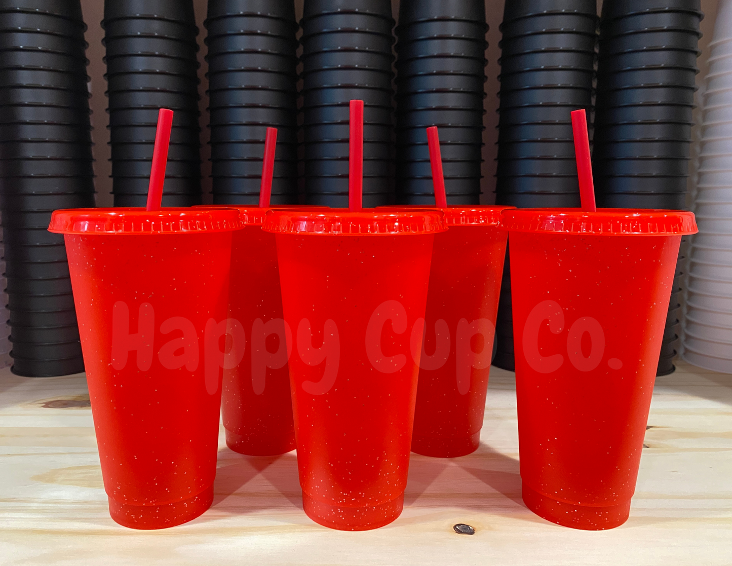 Glitter Red Cold Cups