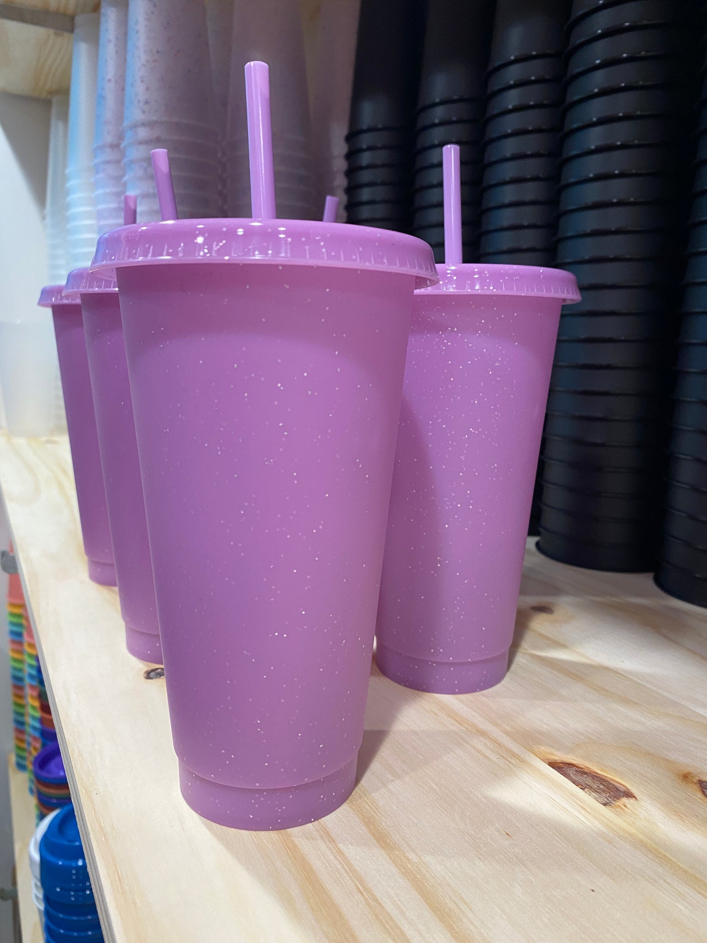 Glitter Lavender Cold Cups